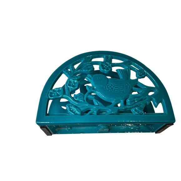 Turquoise Ceramic Bird Napkin Holder Kitchen Countertop Decor - Picture 5 of 7